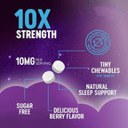 Melatonin 10mg Per Serving - Fast Dissolve Sleep Support Supplements for Adults - Extra Strength Melatonin Tablets for Restful Sleep Support, Strawberry Flavor, Vegetarian - 60 Day Supply