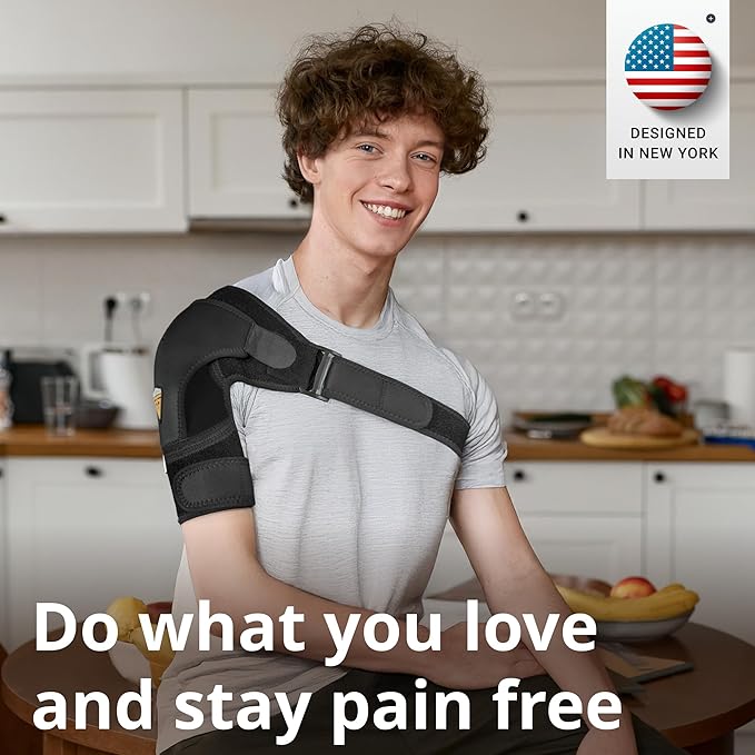 FIGHTECH Shoulder Brace for Torn Rotator Cuff for Men and Women - Support & Pain Relief (Black, X-Small)