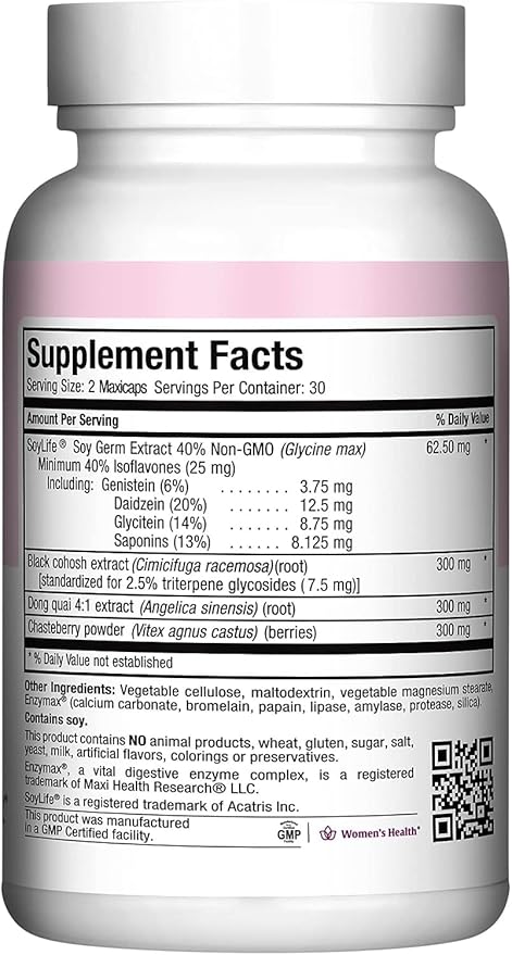 Menopause Supplements for Women Hot Flashes & Night Sweats – Hormone Balance, Menopause Relief for Women & Perimenopause Support – with Black Cohosh, Dong Quai, Chasteberry & Soy Isoflavones – 60 Ct