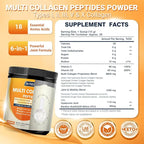 DRFOSTER Multi Collagen Peptides Powder for Women Men with MSM + CS & D3 - Type I, II, III, V, X Hydrolyzed Collagen with Vitamin C & Hyaluronic Acid for Skin Hair Nails & Joint, Non-GMO, 35 Servings