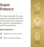 Solgar Biotin 5000 mcg,100 Veg Caps-Promote Healthy Skin,Nails&Hair-Supports Energy Production,Protein,Carbohydrate&Fat Metabolism-Vitamin B-Non GMO,Vegan,Gluten Free-100 Servings,(Pack of 2)