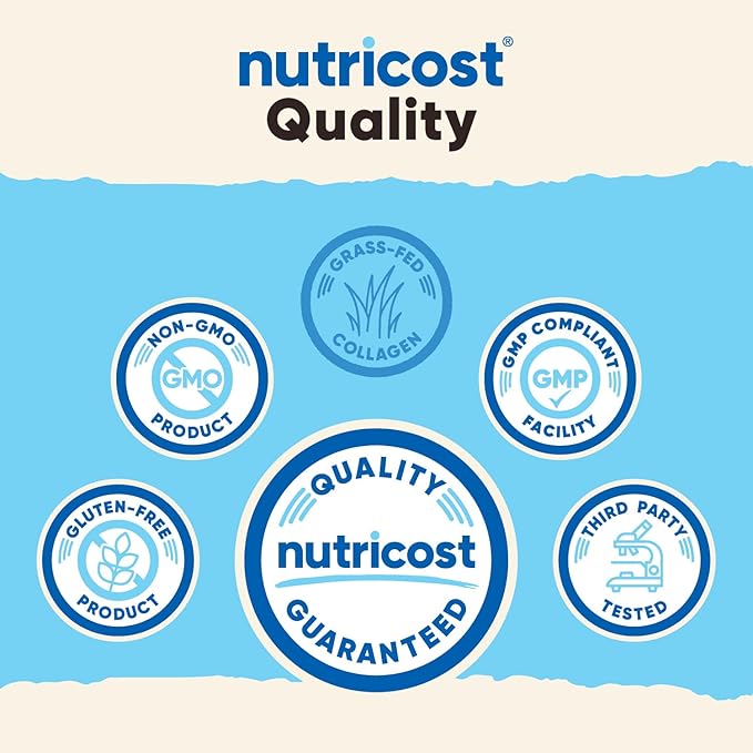 Nutricost Collagen Peptides Powder (Chocolate Peanut Butter Flavored) 1 LB - Grass-Fed Collagen Hydrolysate, Gluten-Free