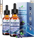 2 Pack Menopause Supplements Liquid Drops, 8-in-1 Menopause Vitamin w. Black Cohosh, Ashwagandha, D3 B6 Multivitamin for Hot Flash, Night Sweats, Hormone Balance & Mood Support for Women Over 40