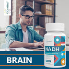 NADH 50mg + CoQ10 200mg + D-Ribose 150mg Supplement, Enhance NAD+ Supplement for Energy, Fatigue, Reduced Nicotinamide Adenine Dinucleotide, 120 Veggie Capsules