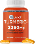 Qunol Turmeric Curcumin 2250mg, Black Pepper Extract for Enhanced Absorption, Supports Healthy Inflammation Response and Joint Health, Dietary Supplement, Vegetarian Formula, 90 Capsules