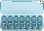 Daviky Weekly Pill Organizer 2 Times a Day, 7-Day AM PM Medicine Case, Travel-Friendly Pill Box for Fish Oils, Vitamins & Supplements