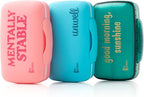 Cute, Large Pill Organizer for Vitamins & Supplements - Big, Silicone, Pink, Mentally Stable