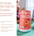 Create Creatine Monohydrate Gummies for Men & Women, Boost Focus, Strength, and Endurance, Anti-Melting Formula, Vegan, Gluten-Free, Non-GMO, 1.5g of Creatine per Gummy (Sour Peach)
