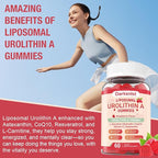 2 Pack Liposomal 3000mg Urolithin A Gummies Complex CoQ10, Resveratrol, L-Carnitine, Quercetin, Astaxanthin | 7-in-1 Mitochondrial Support Supplement for Cellular Support, Vitality & Wellness Aging