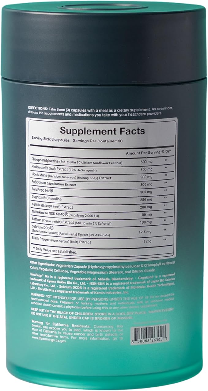 Zenos Health MoodZen Mood Support & Cortisol Reducer Supplement – Powerful Focus Supplement – Natural Formula to Enhance Mind Clarity - Made in USA, 90 Caps
