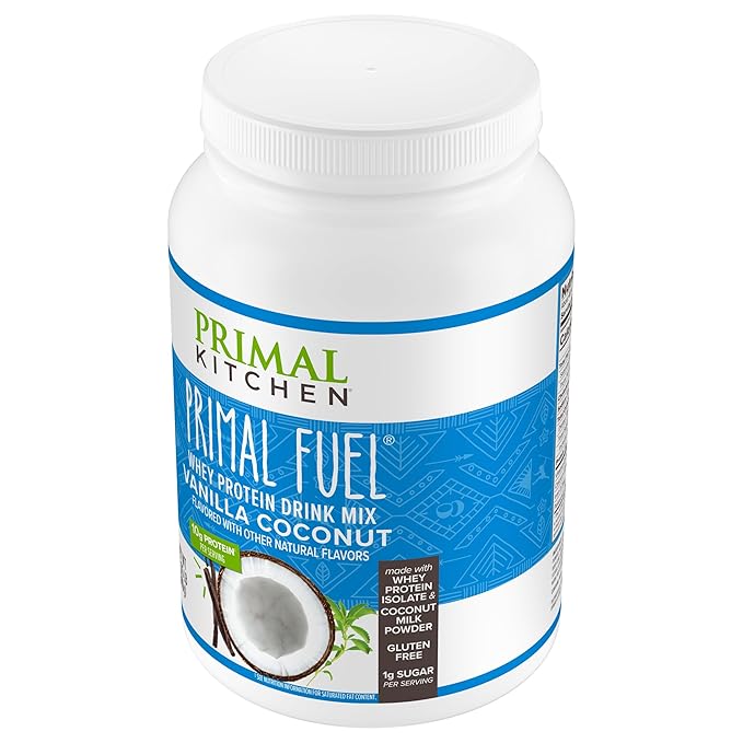 Primal Kitchen Primal Fuel Vanilla Coconut Whey Protein Drink Mix, Gluten and Soy Free, 1.85 Pounds