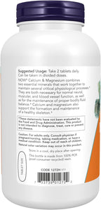 NOW Foods Supplements, Calcium & Magnesium 2:1 Ratio, High Potency, Supports Bone Health*, 250 Tablets