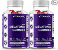 Vitamatic Melatonin Gummies – (2.5 mg, 5 mg & 10 mg Doses) | 60 Vegan Gummies per Bottle | Pack of 2
