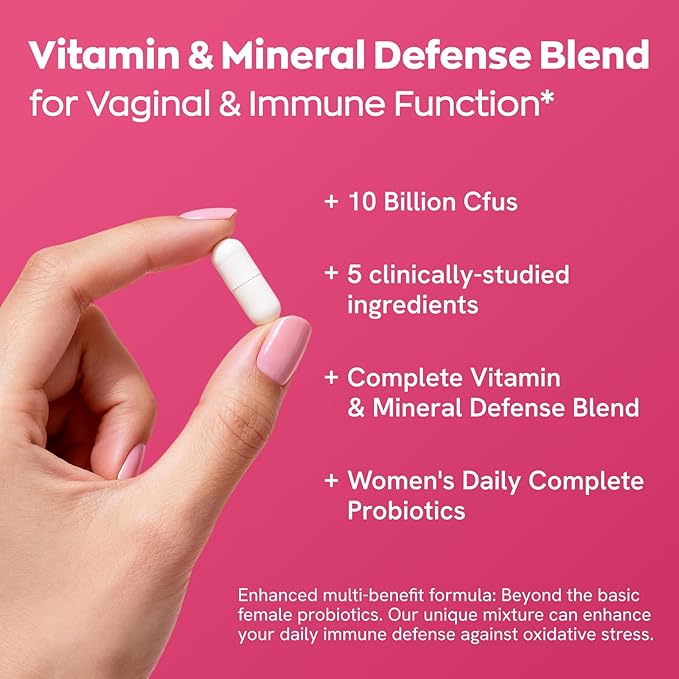 Gynable Vaginal Probiotics for Women,Female Probiotic for pH Balance with Lactobacillus 10 Billion CFU Probiotics Blend,Selenium-Vitamin D3,Promote Healthy Vaginal Odor & Vaginal Flora,90 Count