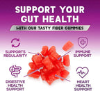 Fiber Gummies for Adults - Soluble Fiber 4g Per Serving - Plant-Based Prebiotic Fiber Supplement for Digestive Health, Gut Health, & Regularity Support - Vegan Gummy - Tasty Berry Flavor - 60 Gummies