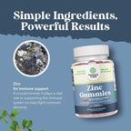 Extra Strength Zinc Gummies for Adults - Chewable Zinc Supplements for Women & Men for Energy & Immune Support - Vitamins & Mineral Supplements - 120 Count
