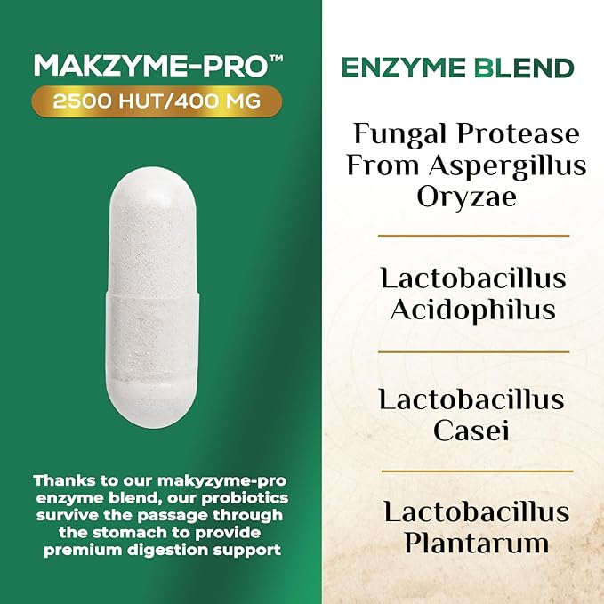 Digestive Enzymes - Super Digestive Multi Enzyme Complex for Bloating & Gut Health Support with Bromelain, Papain, Probiotics & Prebiotics - Digestion Health Support for Women & Men - 60 Capsules