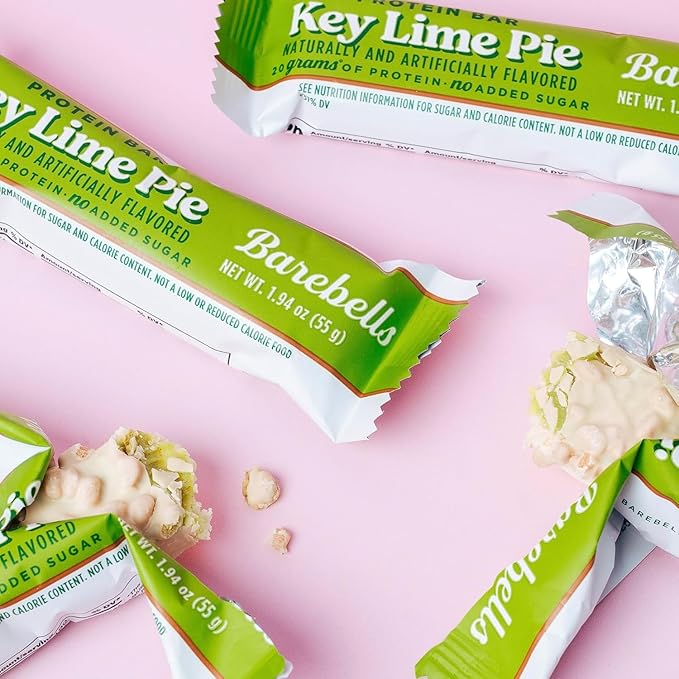 Barebells Protein Bars Key Lime – 12 Count (Pack of 2), 20g High Protein Treats – Key Lime Nutrition Bar with Low Sugar – On-The-Go Breakfast or Post-Workout Snack