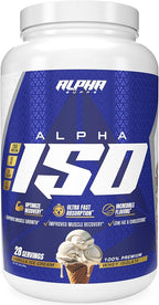 Alpha Supps ISO, Low Carb 100% Whey Protein Isolate Powder, 25 Grams Per Serving, Helps Support Muscle Growth, Low Sugar and Gluten Free (Vanilla Ice Cream, 2 lb)