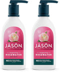 JASON Rosewater Invigorating Body Wash Women/Men, For a Gentle & Clean Feel, 30 Fluid Ounces (Pack of 2)