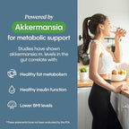 Hydralyte Plus Metabolic Support - GLP-1 Weight Loss Management and Gut Health - 5in1 Probiotic Blend - Akkermansia Muciniphila + Prebiotic Fiber + Electrolytes - Sugar Free (30 Packets)