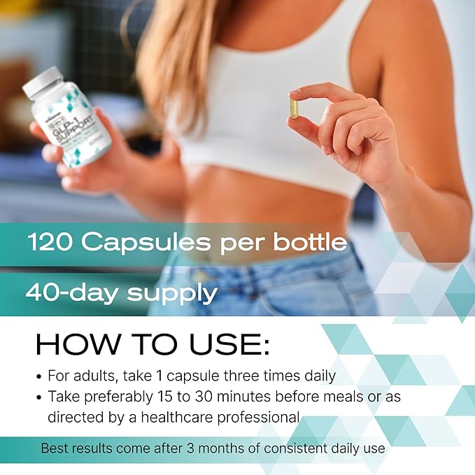 GLP-1 Support Probiotic Weight Loss Supplement - Women Men GLP1 Support with Berberine - Appetite Suppressant Hunger Control Metabolism Fat Burn & Gut Health Support