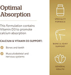 Solgar Calcium Citrate with Vitamin D3, 240 Tablets - Promotes Healthy Bones & Teeth, Supports Musculoskeletal & Nervous Systems - Non-GMO, Gluten-Free, Dairy Free, Kosher - 60 Servings