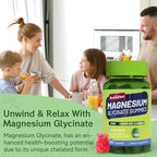 Magnesium Glycinate Gummies 500mg with L-Threonate 300mg - Sugar-Free Magnesium Potassium Supplement with Vitamin D, B6, CoQ10 - Strawberry Flavored - 120 Gummies