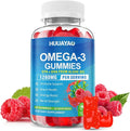 Vegan Omega-3 Gummies 1028mg, Omega 3 Fish Oil Alternative for Adults w/EPA 400mg & DHA 600mg & Vitamin A, C, E Supports Brain, Eye & Immune Health, Sugar Free, Raspberry Flavor, 60 Count