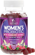 Nature's Nutrition Probiotics for Women Gummies with Cranberry - 6 Premium Strains for PH Balance, Digestive Health, Vaginal & Immune Support, Women's Probiotic Gummy for Feminine Health - 120 Gummies