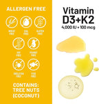 NatureWise Vitamin D3 4000IU + K2 (MK7) 100mcg with Organic Extra Virgin Coconut Oil - Supports Calcium Absorption, Bone & Immune Health - Non-GMO, Soy & Gluten-Free - 90 Softgels[3-Month Supply]