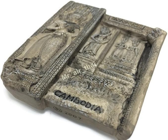 WitnyStore Tiny 2⅝" Apsaras Angkor Wat Siem Reap Cambodia Magnet - Miniature Hand Made Resin 3D Asia Landmark Tourist Attraction Decorative Refrigerator Fridge Magnets Décor Collectible Souvenir Gifts