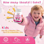 Kids Methylated Multivitamin Chewable Gummies, MTHFR Supplement with L Methylfolate, Magnesium, Biotin, Choline, Inositol, DHA, TMG & Coq 10, Immune & Brain Support, Strawberry Flavor, 60 Ct