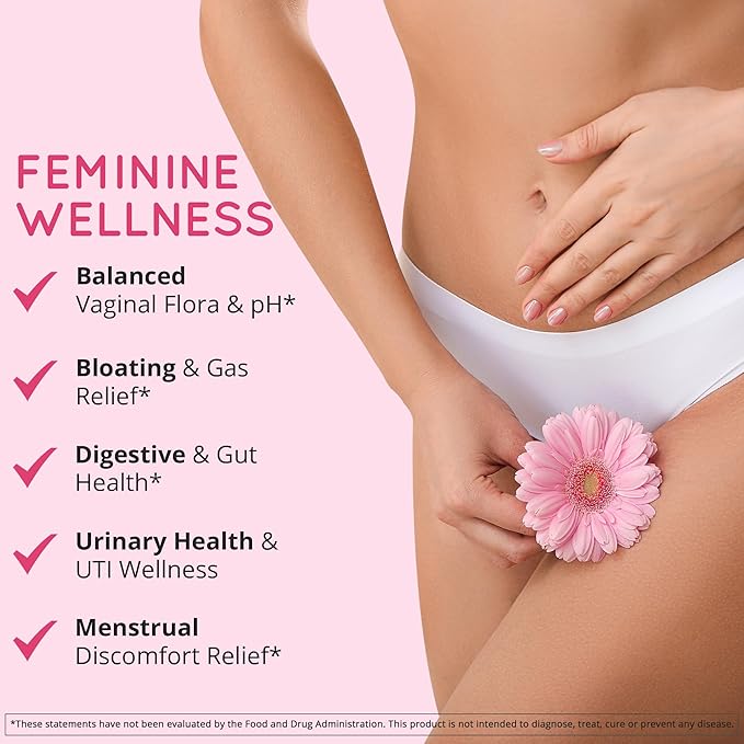 Vaginal Probiotics for Women - ph Balance for Women | 10B CFU - 10 Strains | Cranberry & D-Mannose | BV, Yeast, Flora & Odor Control | Urinary, Gut & Digestive Health Support Pills, 60 Ct