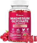 Magnesium Glycinate Gummies 1000mg, Magnesium Gummies for Adults & Kids with L-Threonate, Magnesium Supplement for Relaxation, Calm, Sugar Free, Raspberry Flavor, 60 Count