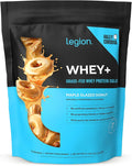 LEGION Whey+ Protein Whey Isolate from Grass Fed Cows - Whey Protein Isolate Powder Low Calorie, Non-GMO, Sugar Free, Lactose and Gluten Free, All Natural Protein Powder 30 Servings (Maple Doughnut)
