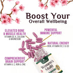 Multivitamin for Women - Essential Daily Womens Multivitamins with Calcium, Folic Acid, Vitamin A, C, D, E, B Vitamins, Zinc and Iron - Energy, Focus & Immune Support, Bottled In USA - 120 Softgels