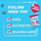 Noogs Sour Energy Chews, Poolside Pop Caffeinated Electrolyte Energy Gummies, 50mg Green Tea Caffeine, Popsicle Flavored Alternative to Running Gels, Vegan & Gluten Free, 12 Pack