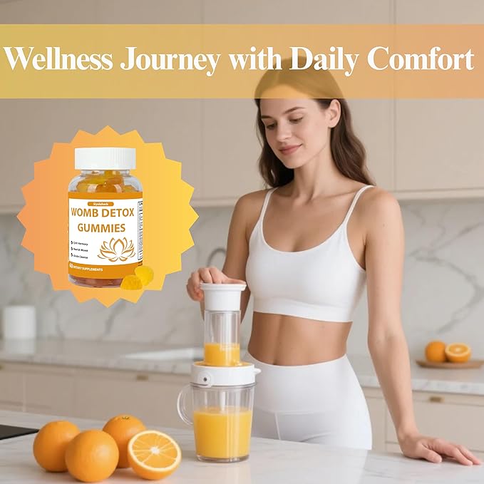 Womb Gummies for Hormone Balance & Ovary and Uterus Cleanse & Menstrual Cycle, Inositol Fertility PCOS Multivitamin Gummies for Women to Get Pregnant Fast, 60 Count Orange Flavor