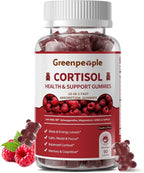 GREENPEOPLE Cortisol Supplements for Women & Men - Cortisol Reducer Detox Manager w/KSM-66 Ashwagandha/Magnesium/L-theanine/GABA/Vitamin B6 for Mood/Sleep/Stress Relief 90 CT Raspberry Flavor Gummies