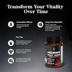 Horny Goat Weed for Men - Extra Strength Male Supplement with Black Maca Root, Tongkat Ali, Saw Palmetto & Panax Ginseng Extract for Stamina & Energy - 60 Count