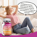 Cortisol Supplements for Women Men, Cortisol Gummies with Ashwagandha, Magnesium, L-Theanine, Phosphatidylserine, B6 for Cortisol Detox, Relaxation, Sleep, Focus, Sugar-Free, Vegan, 120