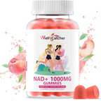 NAD+ Gummies Supplement for Women 1000MG - NAD Plus Gummies for Men Sugar Free Vitamin B3 Niacinamide Pure Organic Boosts NAD Level Anti-Aging Cell Regeneration Energy Brain Peach Flavor 60C