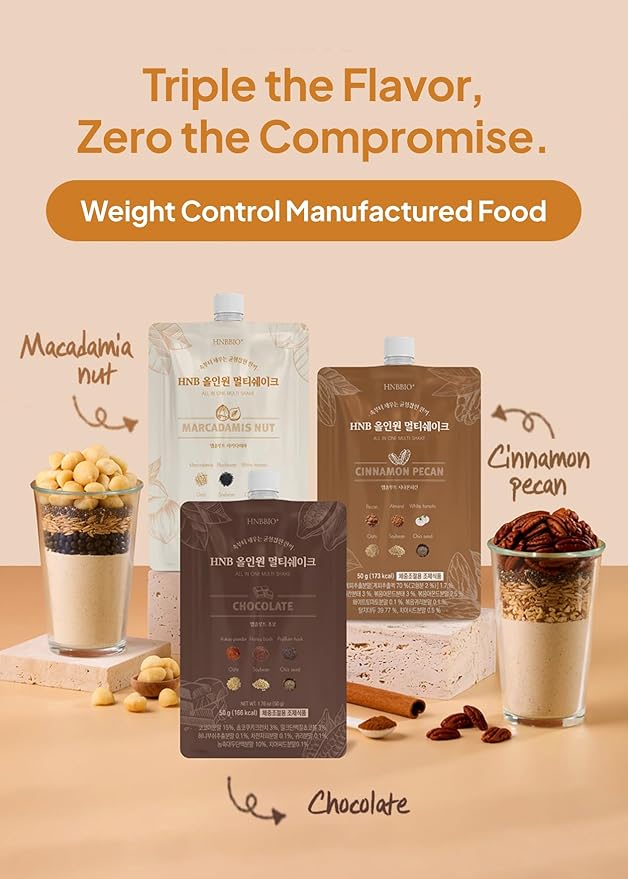 Korean Food All-In-One Multi Shake Macadamia Nut Flavor(50g*7 Packs) Dietary Fiber, Essential Amino Acids, Vitamins, 7-Day Convenient Individual Packs (12.35 oz)