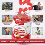 softbear Glucosamine Chondroitin Gummies, Sugar Free Glucosamine Chondroitin MSM Supplement with Elderberry Turmeric Supports Joint Health & Antioxidant, Raspberry Flavored 60 Count