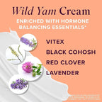 Wild Yam Cream for Hormone Balance | 3450mg Wild Yam for Herbal Menopause & PMS Support | Enriched with Vitex, Black Cohosh, Lavender & More | Estrogen & Progesterone Free Balancing Cream | 4 Oz.