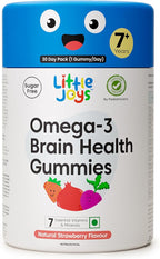 Little Joys Omega-3 (DHA) Brain Gummies for Kids. 7-12 Years. 30 Day Pack. Plant Based Omega-3 Supplements. Made with Chicory Root Fiber for Gut Health. Multivitamins Rich. No Sugar.