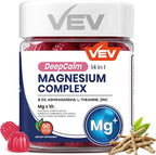 VEV Deep Calm Magnesium Complex 14-in-1 Gummies – 90 Count (Pack of 1) – with D3, Ashwagandha, L-theanine, Zinc – Magnesium Complex for Women and Men – No Added Sugar Vegan Magnesium Glycinate Gummies