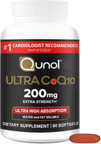 Qunol CoQ10 200mg Softgels, Ultra CoQ10 - Ultra High Absorption Coenzyme Q10 Supplements - Antioxidant Supplement for Vascular and Heart Health & Energy Production, 90 Count
