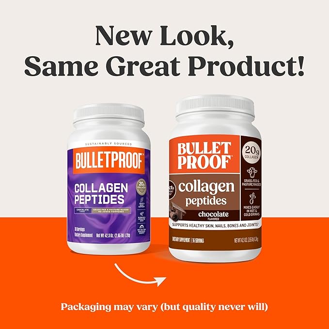 Bulletproof Chocolate Collagen Protein Powder with MCT Oil, 19g Protein, 42.3 Oz, Value Size, Collagen Peptides and Amino Acids for Healthy Skin, Bones and Joints